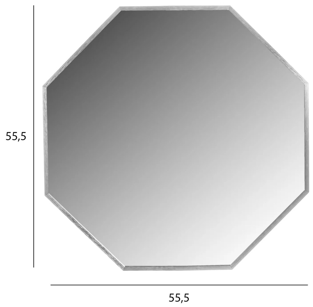 ΚΑΘΡΕΠΤΗΣ ΤΟΙΧΟΥ HM9583.40 ΟΚΤΑΓΩΝΟΣ ΣΚΕΛΕΤΟΣ ΑΛΟΥΜΙΝΙΟΥ ΑΣΗΜΙ 55,5x2,5x55,5Υεκ.