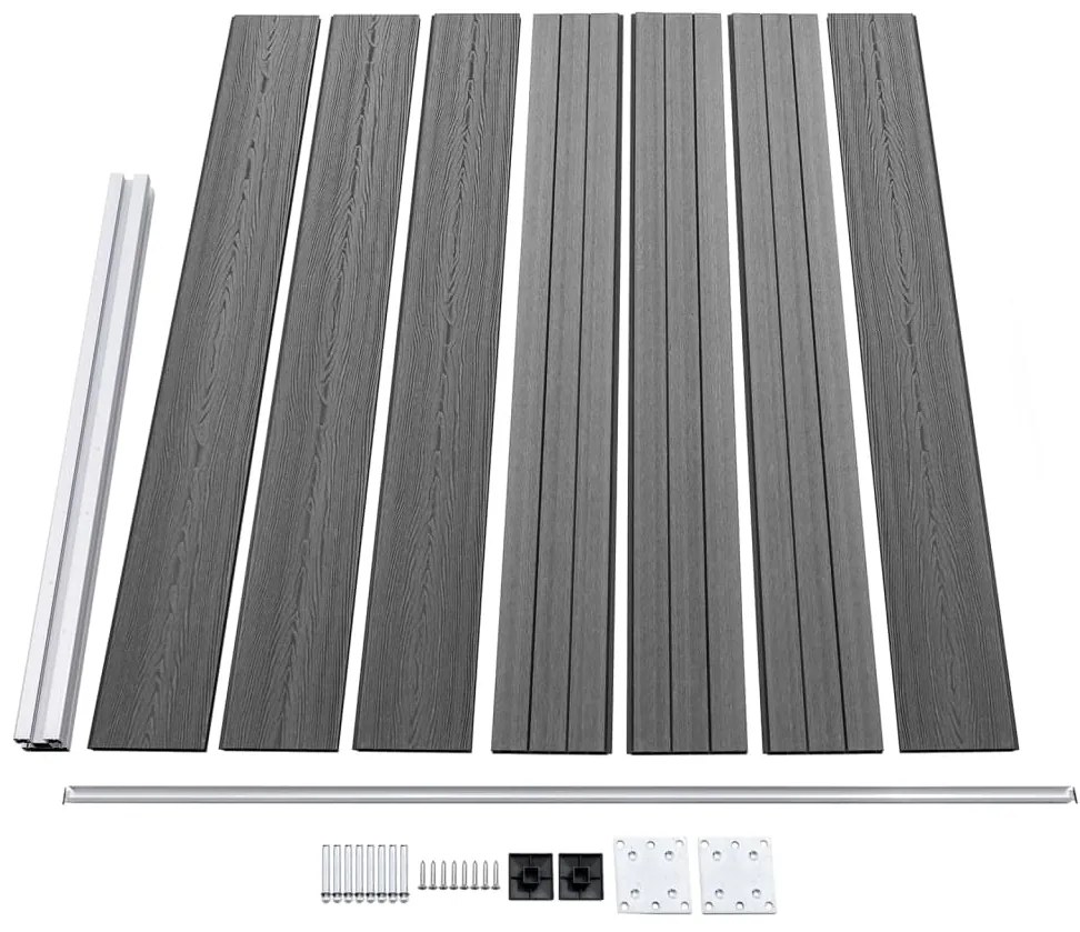 vidaXL Σετ Πάνελ Περίφραξης Γκρι 699 x 146 εκ. από WPC