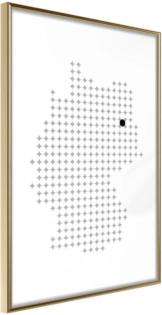 Αφίσα - Pixel Map of Germany - 30x45 - Χρυσό - Χωρίς πασπαρτού