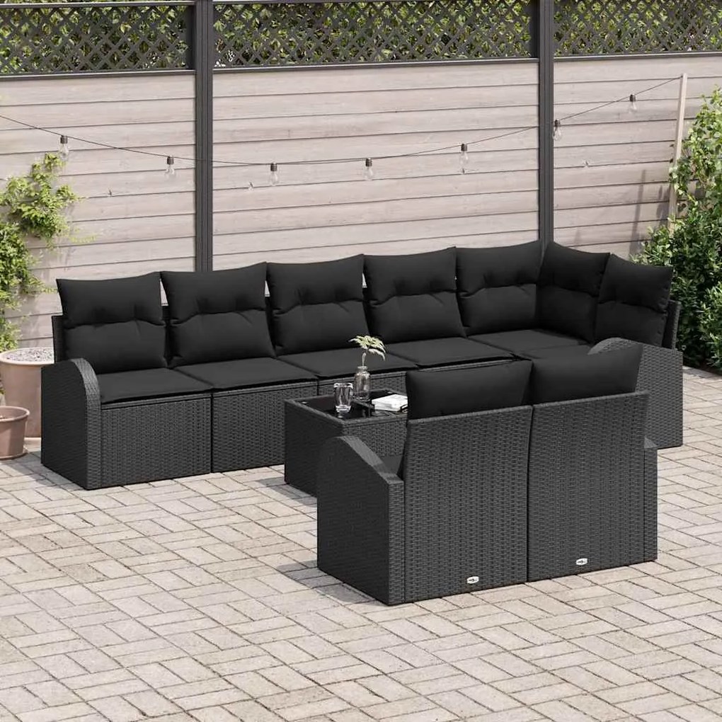 vidaXL Σετ Καναπέ Κήπου 9 pcs 289 x 124 x 85 εκ. Πολυ ράταν