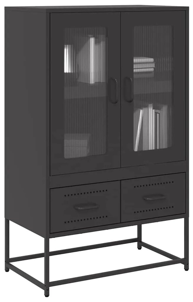 Ντουλάπι Μαύρο 68x39x111,5 εκ. από Χάλυβα