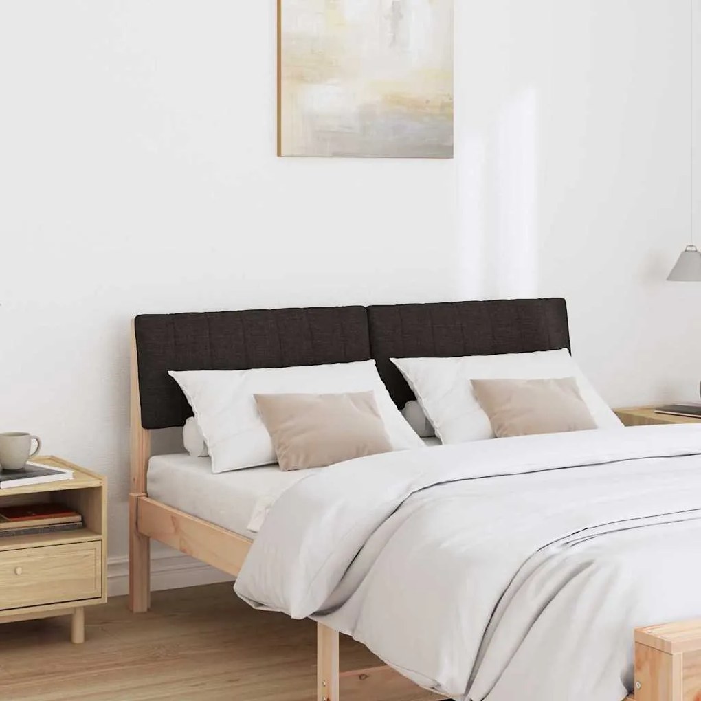 vidaXL Ταπετσαρισμένο κεφαλάρι Μαύρο 135 cm Στερεά ξυλεία πεύκου