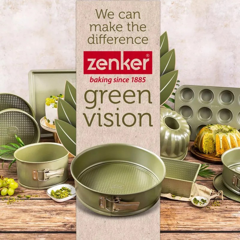 Φόρμα ψησίματος Zenker 7455, Στρογγυλό, 25 cm, ILAG Maximizing Green επικάλυψη, Πράσινο