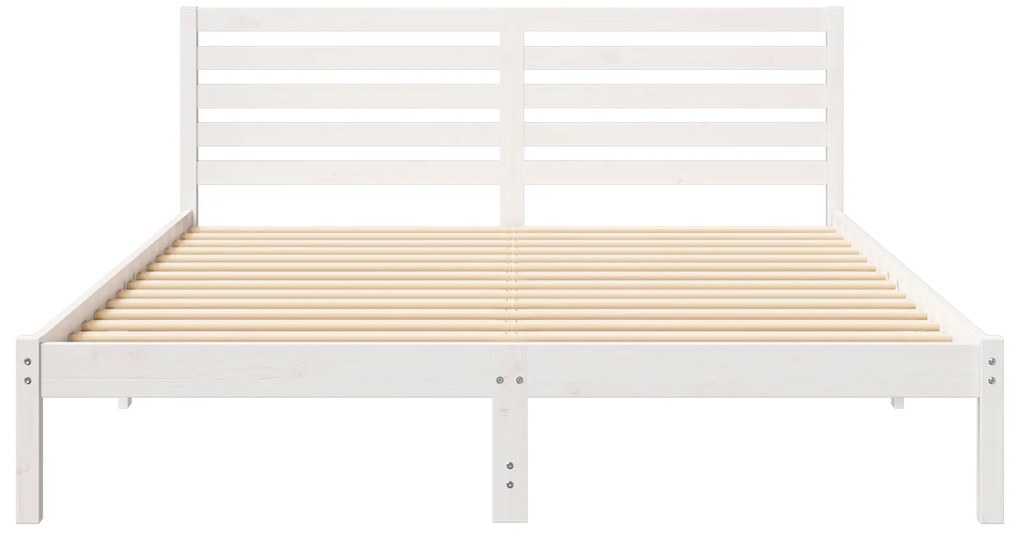 vidaXL Σκελετός Κρεβατιού Λευκό 160 x 210 cm Συμπαγές ξύλο πεύκου