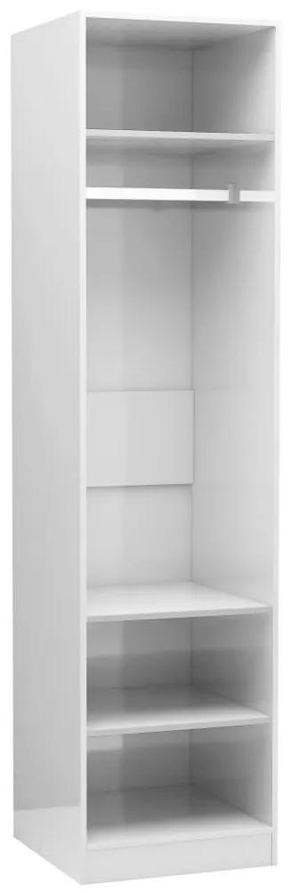 Ντουλάπα Γυαλιστερό Λευκό 50 x 50 x 200 εκ. από Μοριοσανίδα - Λευκό