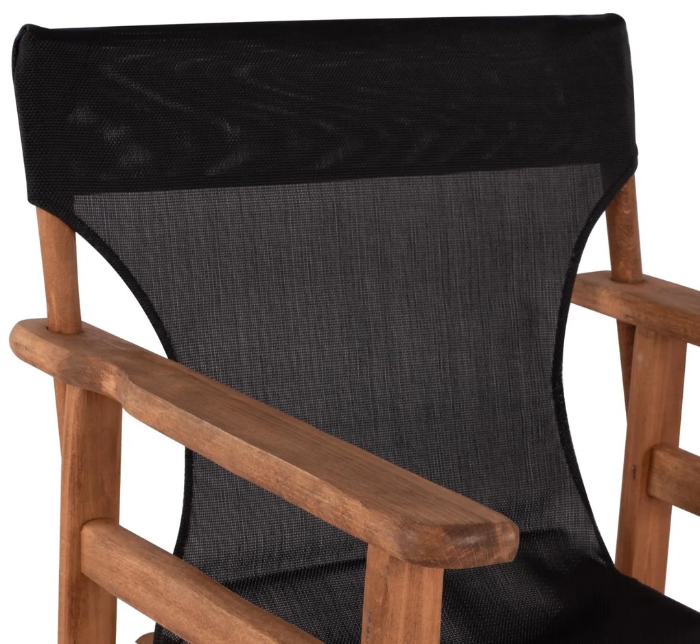 Σκαμπό Μπαρ Σκηνοθέτη ΛΗΜΝΟΣ C10374.05 Καρυδί Εμποτισμού με Μαύρο Textilene 58x58x118 εκ. 58x58x118 εκ.