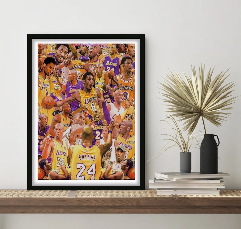 Πόστερ &amp; Κάδρο Kobe Bryant SNK248 30x40cm Μαύρο Ξύλινο Κάδρο (με πόστερ)