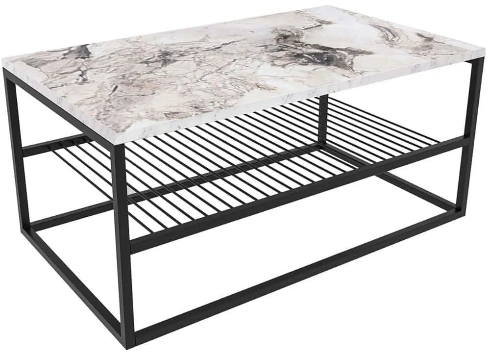 Τραπέζι Σαλονιού Asude 854KLN4306 95x55x42cm Marble Effect White