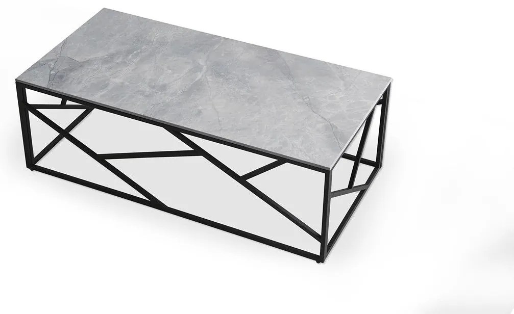 Uni 2 Τραπεζακι Σαλονιου Γκρι Μαρμαρο 120x60x45