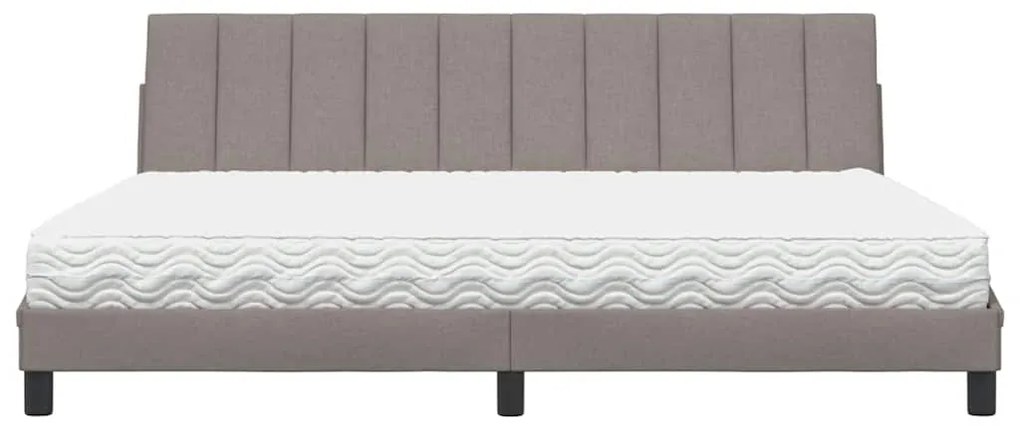 vidaXL Κρεβάτι με Στρώμα Taupe 200x200 εκ. Υφασμάτινο