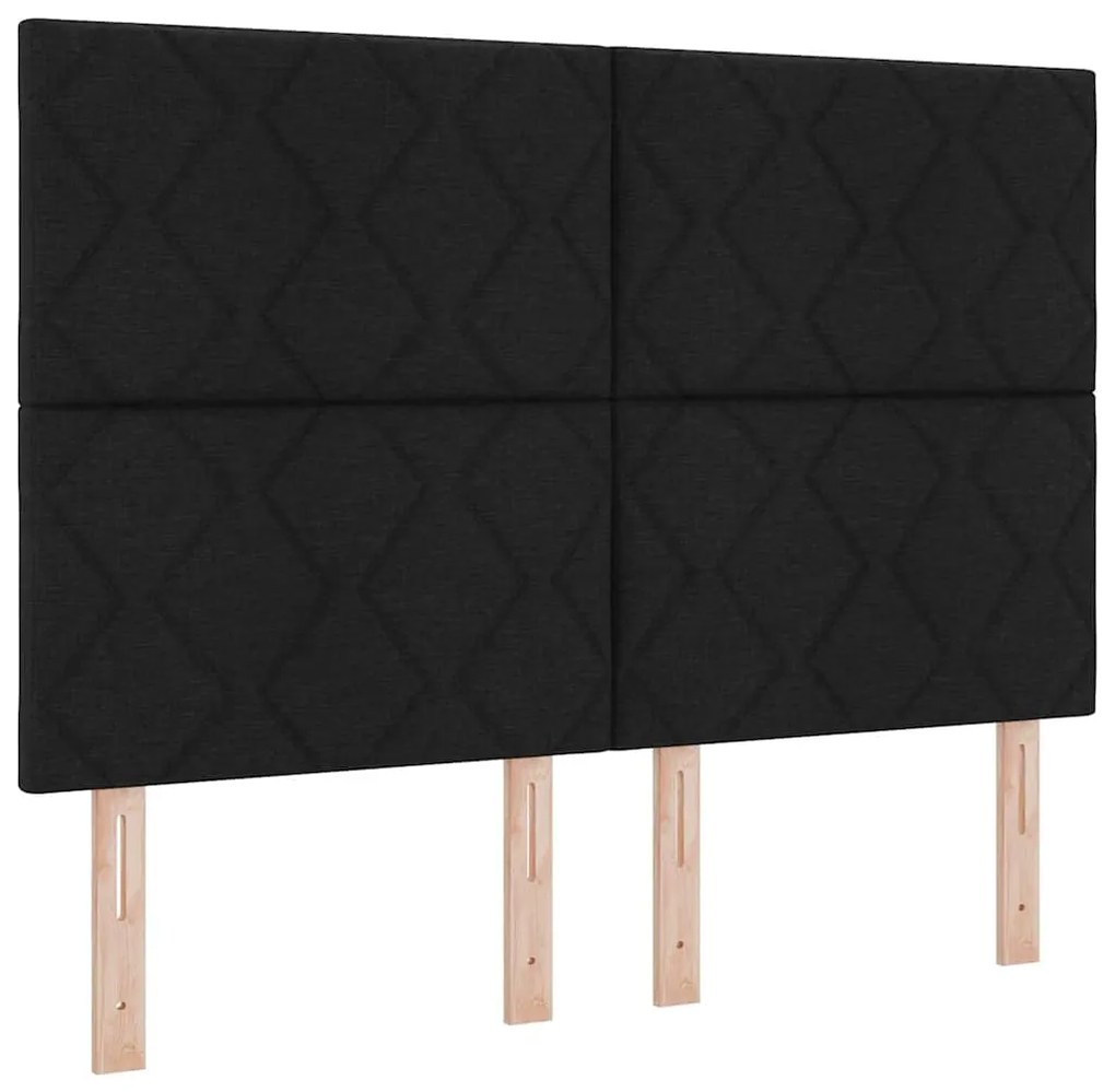 vidaXL Κρεβάτι με ελατήρια με στρώμα Μαύρο 140 x 200 cm ύφασμα