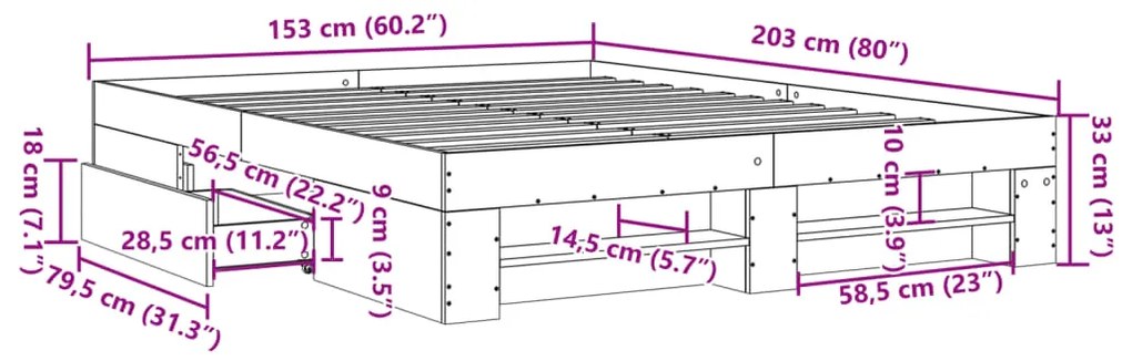 ΠΛΑΙΣΙΟ ΚΡΕΒΑΤΙΟΥ ΚΑΠΝΙΣΤΗ ΔΡΥΣ 150X200 ΕΚ. ΕΠΕΞΕΡΓΑΣΜΕΝΟ ΞΥΛΟ 3295468