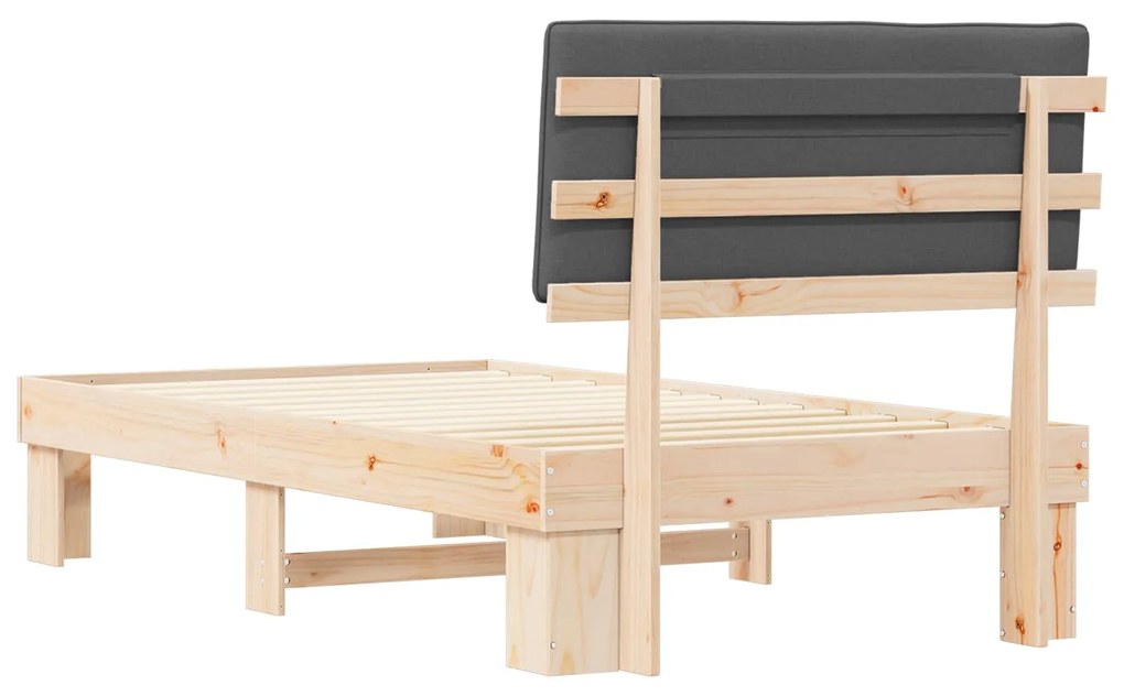 vidaXL Σκελετός Κρεβατιού με Επενδεδυμένο Κεφαλάρι Σκούρο Γκρι