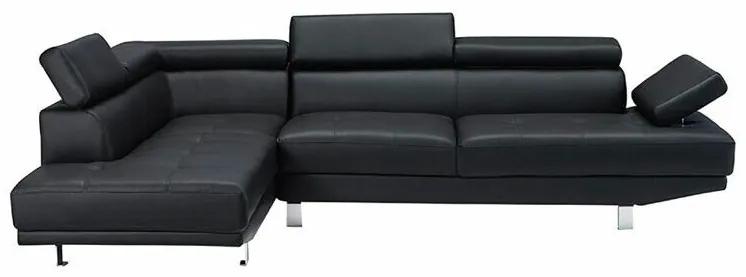 Γωνιακός Καναπές Mesa 491, Μαύρο, 265x191x82cm, 98 kg, Πόδια: Μέταλλο | Epipla1.gr