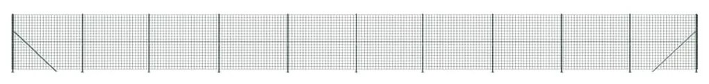 vidaXL Συρματόπλεγμα Περίφραξης Πράσινο 2,2 x 25 μ. με Βάσεις Φλάντζα