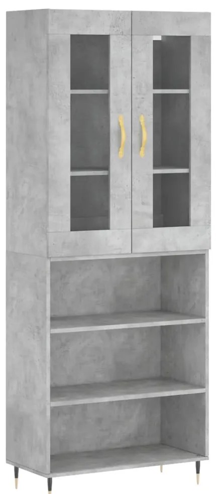 vidaXL Ντουλάπι Γκρι Σκυροδέματος 69,5x34x180 εκ. Επεξεργασμένο Ξύλο