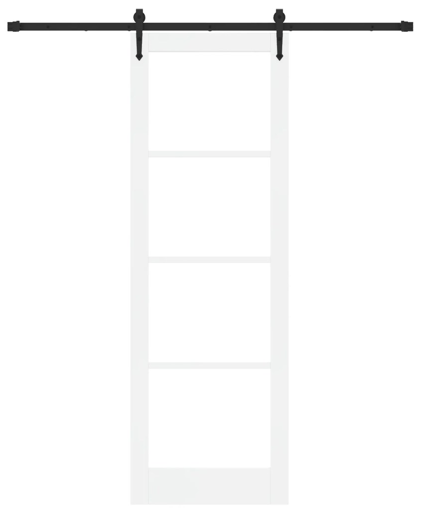 vidaXL Συρόμενη Πόρτα με Σετ Υλικών Λευκή 78x232 cm Μασίφ Ξύλο Πεύκο