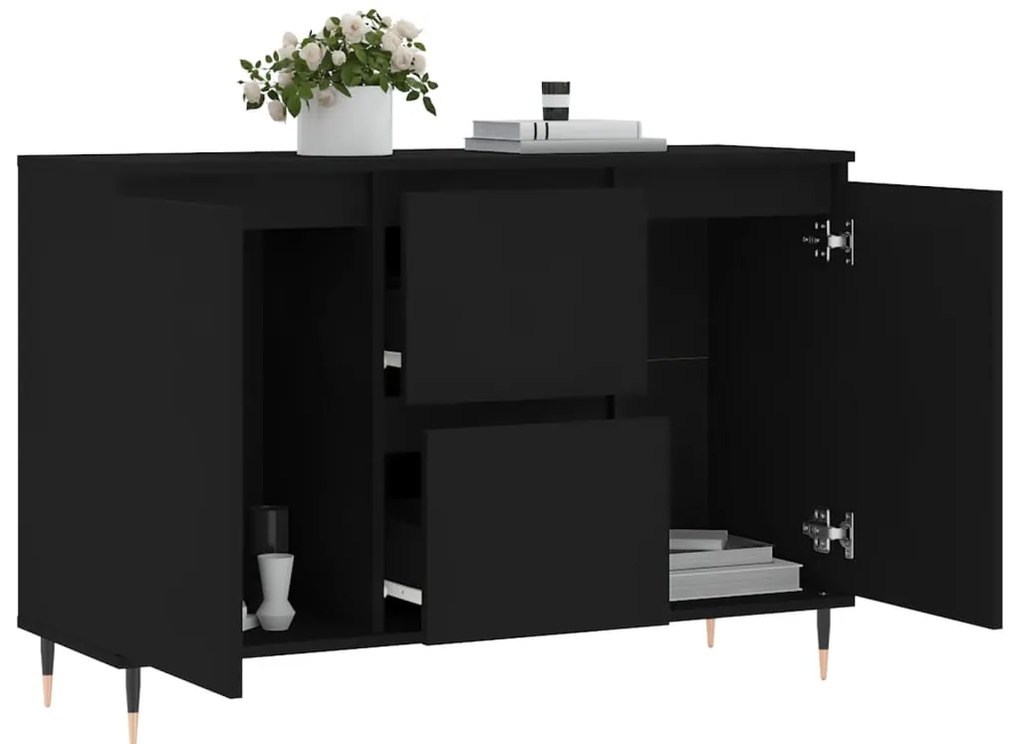 vidaXL Μπουφές Μαύρος 101,5 x 35 x 70 εκ. από Επεξεργασμένο Ξύλο