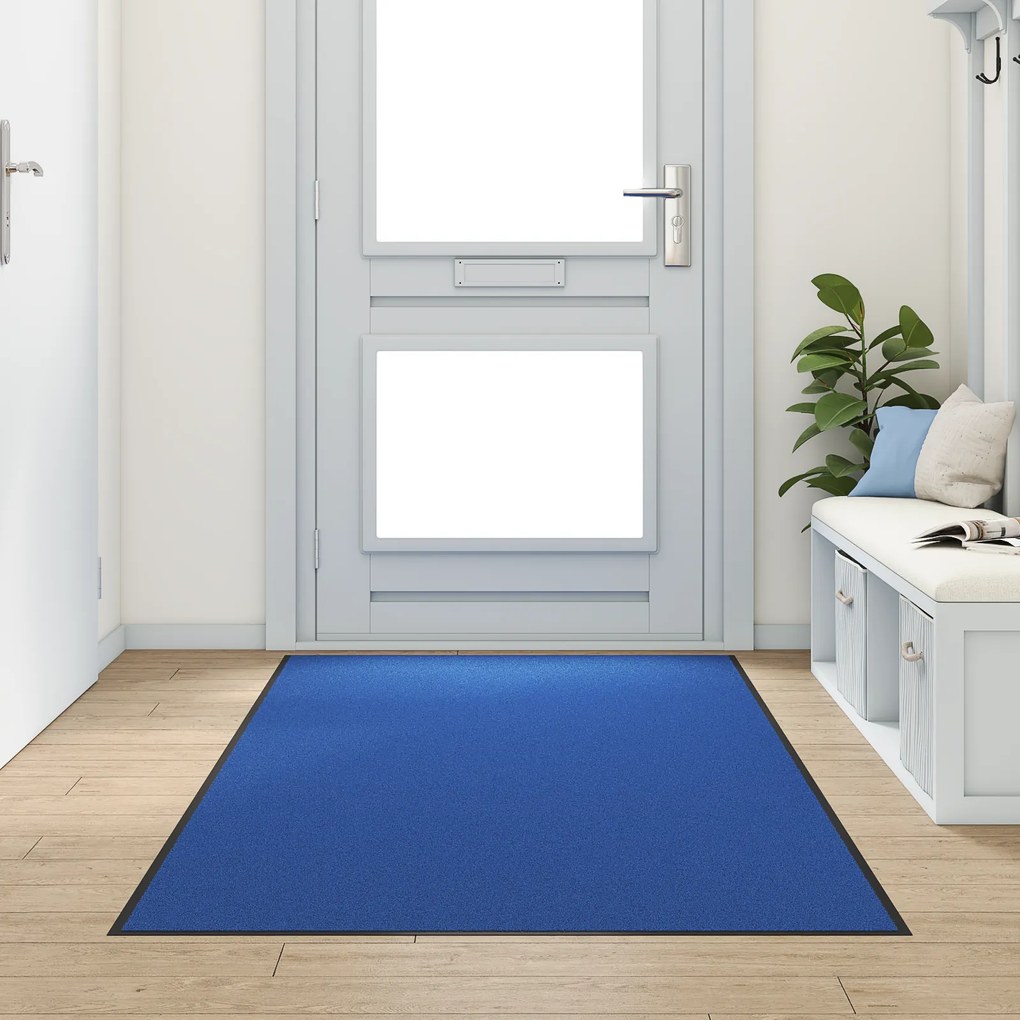 vidaXL Πατάκι Πόρτας Πλενόμενο Μπλε 120x300 εκ