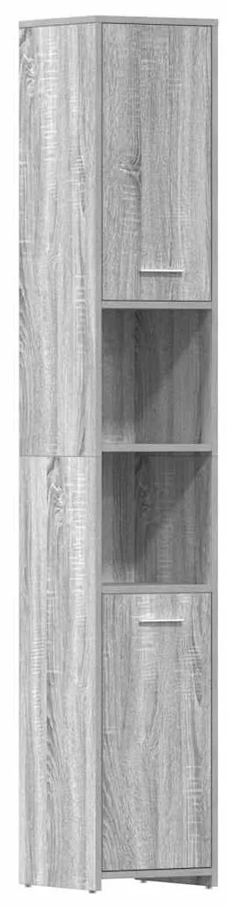 vidaXL Ντουλάπι Μπάνιου Γκρι Sonoma 30x30x183,5 εκ. Επεξεργασμένο Ξύλο