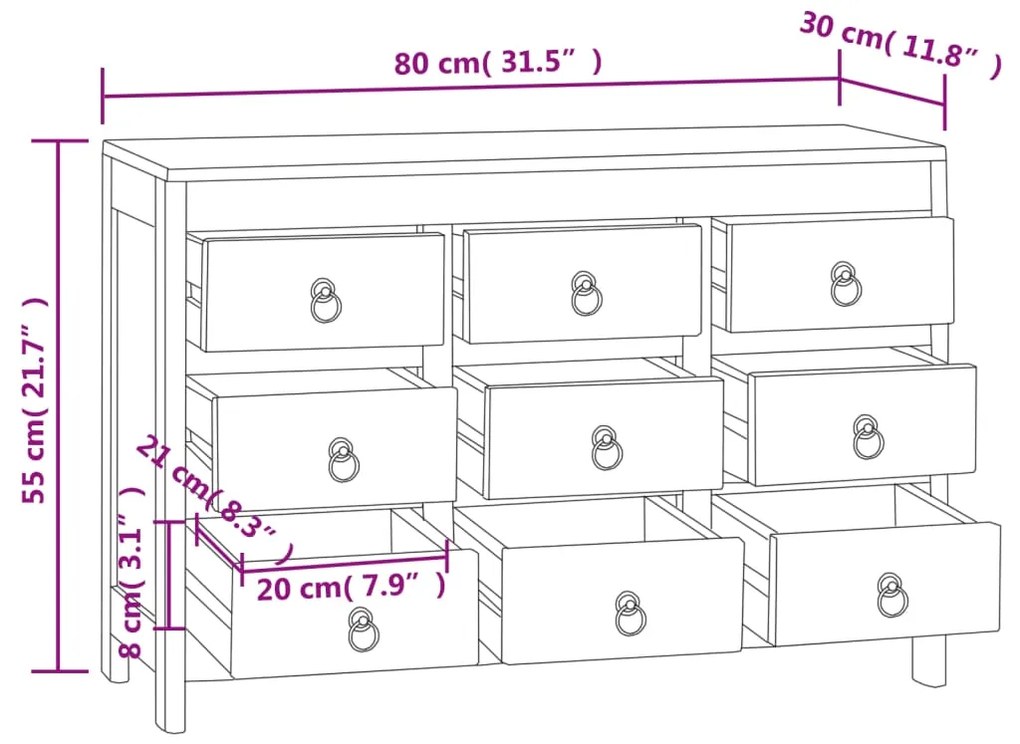 ΣΥΡΤΑΡΙΕΡΑ 80 X 30 X 55 ΕΚ. ΑΠΟ ΜΑΣΙΦ ΞΥΛΟ TEAK 340739