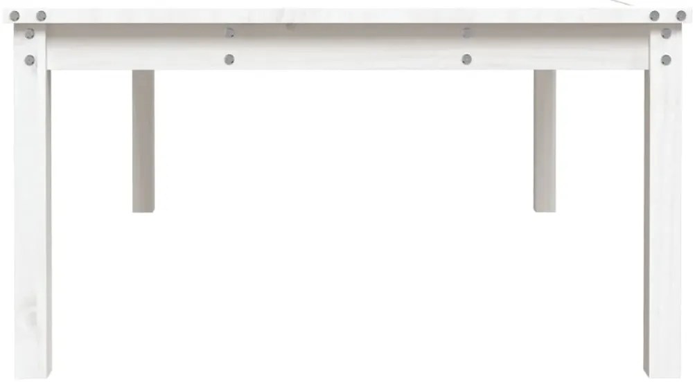 vidaXL Τραπέζι Κήπου Λευκό 121x82,5x45 εκ. από Μασίφ Ξύλο Πεύκου