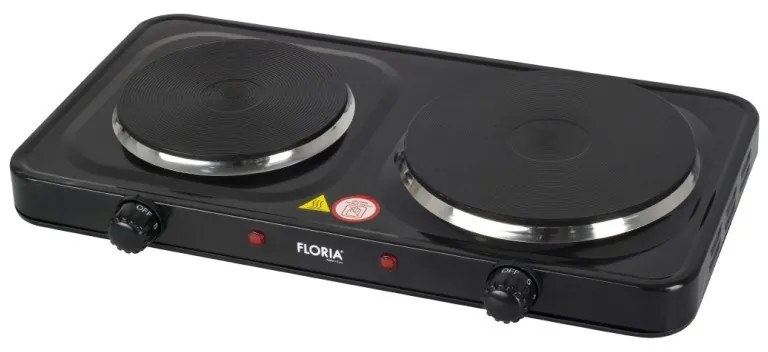 Διπλή ηλεκτρική εστία σε Μαύρο χρώμα 2500W Zilan ZLN2844-BLK