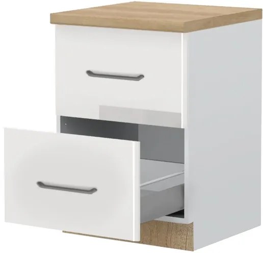 Επιδαπέδιο ντουλάπι Modena R-60-2MBOX-Λευκό - Λευκό γυαλιστερό - 60.00Χ60.00Χ88.00cm