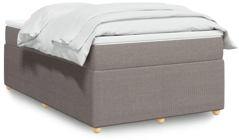 vidaXL Κρεβάτι Boxspring με Στρώμα Taupe 120x200 εκ. Υφασμάτινο