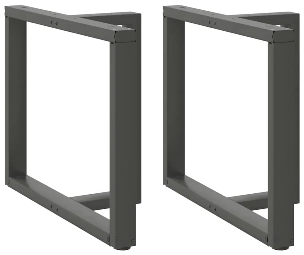 Πόδια Τραπεζαρίας σε Σχήμα Τ, 2 τεμ. Ανθρακί 90x35x(72-73) εκ. Ατσάλι