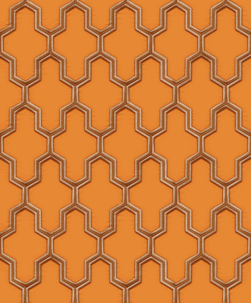 Ταπετσαρία τοίχου Wall Fabric Geometric Orange-Gold WF121026 53Χ1005