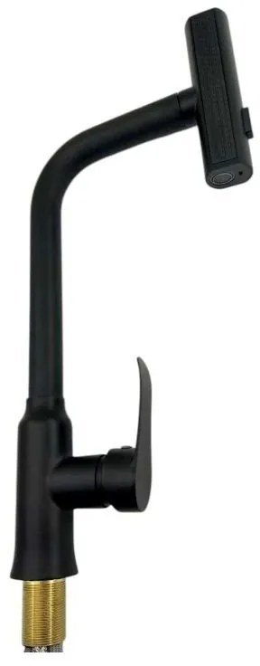 Μπαταρία Βρύσης Κουζίνας με Επεκτεινόμενη Κεφαλή Μάυρο