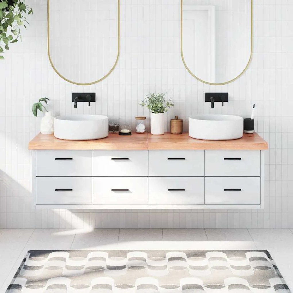 vidaXL Πάγκος Μπάνιου Αν. Καφέ 180x40x(2-6) εκ. Επεξεργ. Μασίφ Ξύλο
