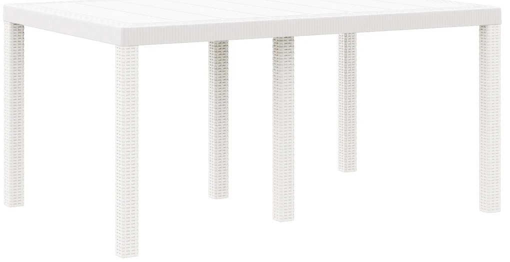 vidaXL Κήπου Τραπέζι Λευκό 150x100x73 εκ Πλαστικό Ράττα
