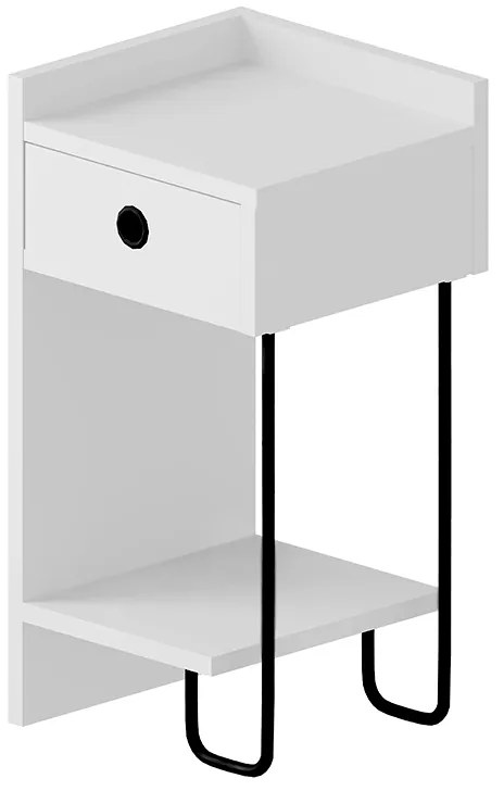 Κομοδίνο Sirius Megapap αριστερό χρώμα λευκό 32x30x61εκ.