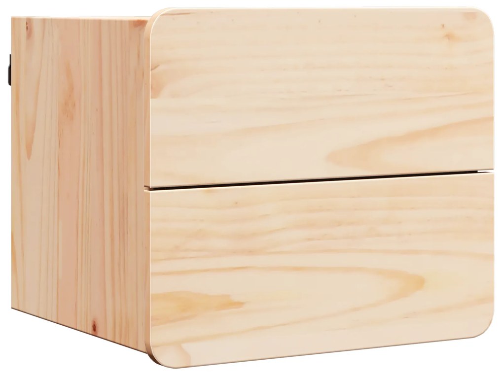 vidaXL Κομοδίνο 2 pcs Καφέ 39 x 34 x 33 εκ. Μασίφ ξύλο πεύκου