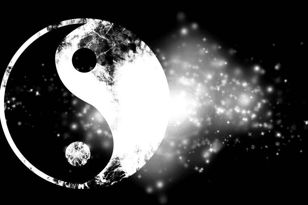 Σύμβολο εικόνας Γιν και Γιανγκ σε ασπρόμαυρο