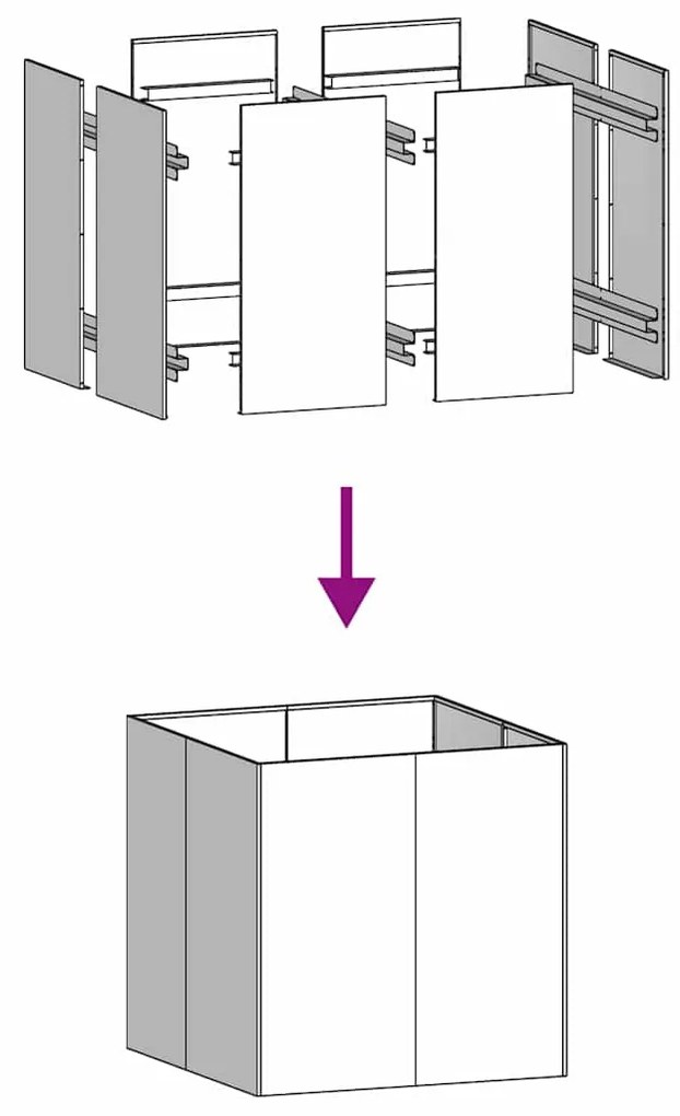 vidaXL Ζαρντινιέρα 80x80x80 εκ. από Ανοξείδωτο Ατσάλι