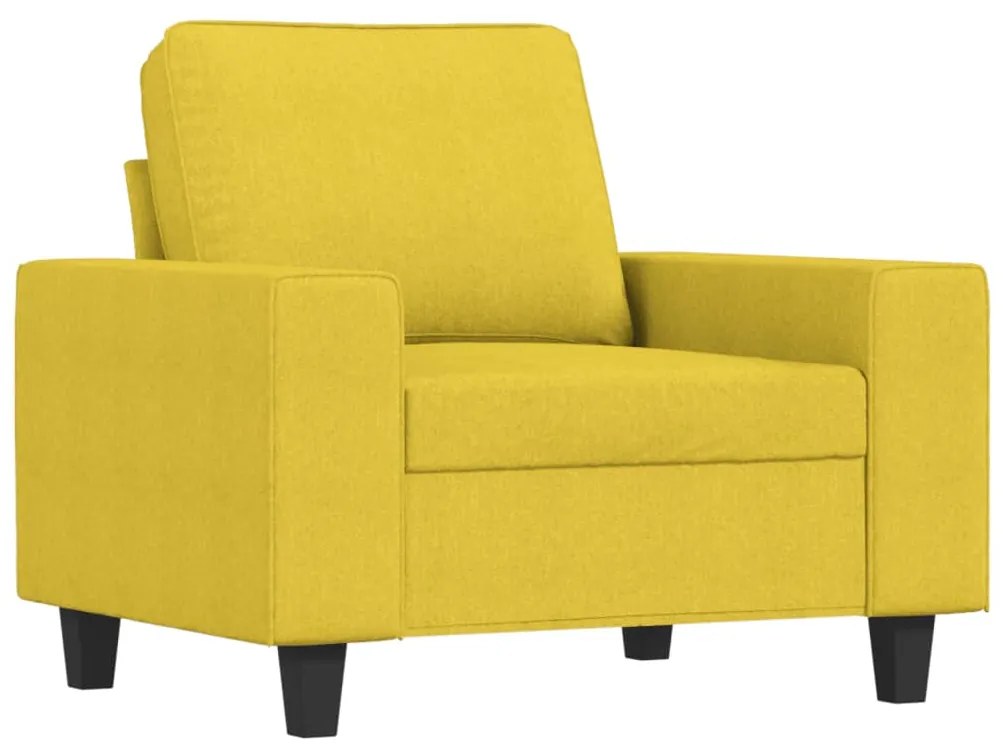 vidaXL Πολυθρόνα Ανοιχτό Κίτρινη 60 εκ. Υφασμάτινη με Υποπόδιο