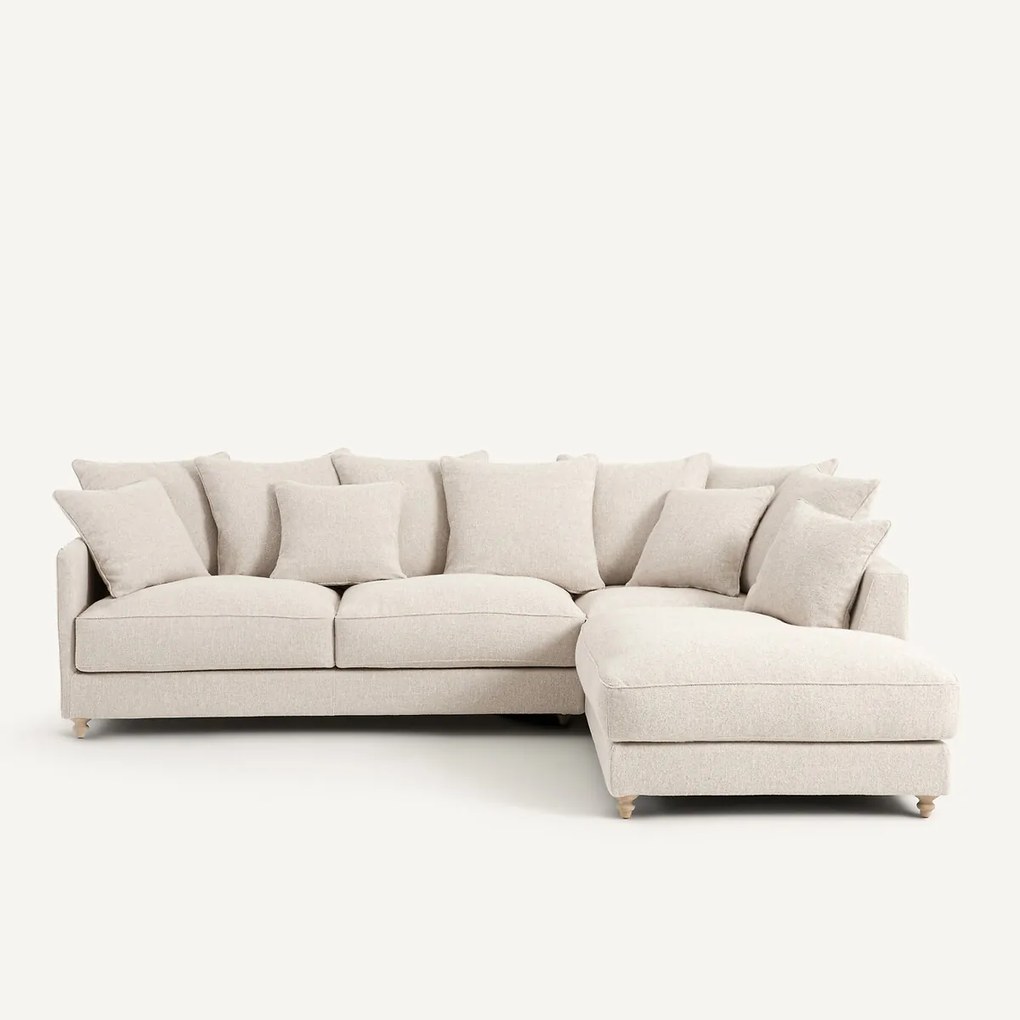 Γωνιακός καναπές-κρεβάτι με υφή bouclette, Lazare