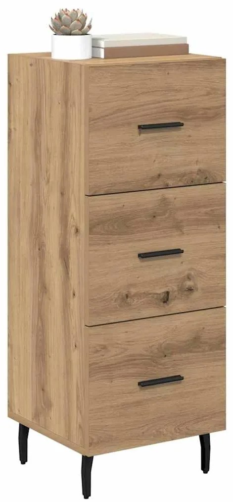 vidaXL Πλαϊνό γραφείο με συρτάρι artisan δρυς 34 x 34.5 x 90 εκ