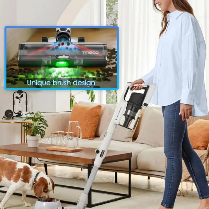 Κάθετη ηλεκτρική σκούπα Tineco Pure One A50S, 185W, 1000 ml, 70 λεπτά, φιλτράρισμα Multi-Cyclone + HEPA, ακροφύσιο 3DSense, LED, Λευκό