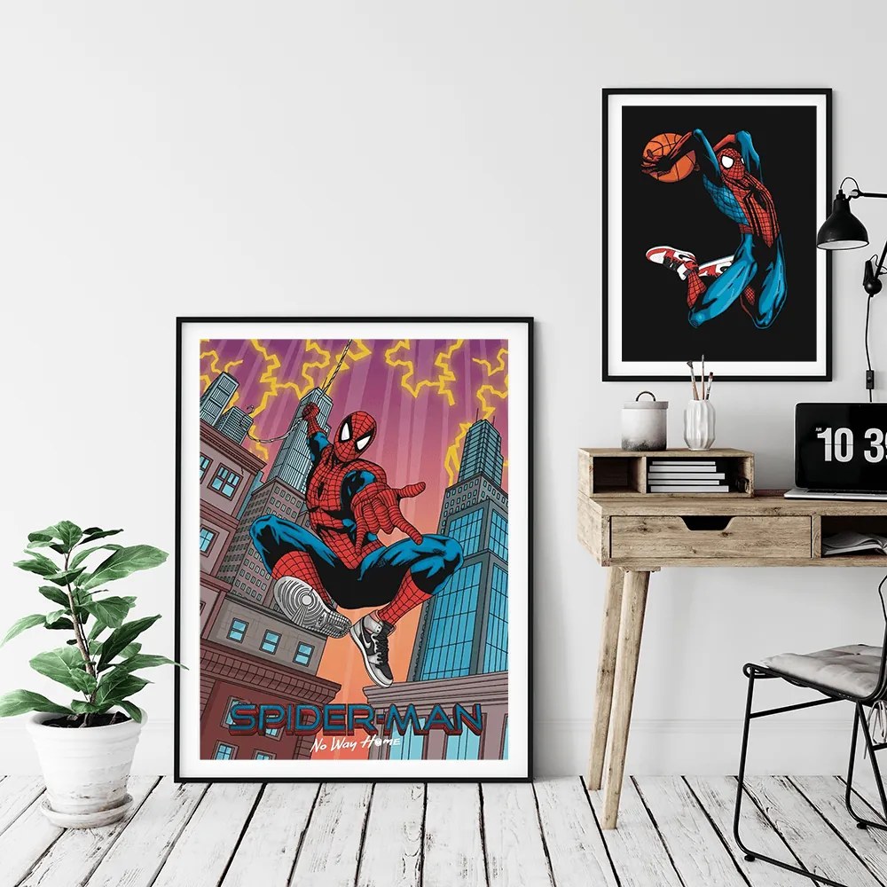 Πόστερ &amp; Κάδρο Spiderman in Black Jordan Air SNK273 30x40cm Εκτύπωση Πόστερ (χωρίς κάδρο)