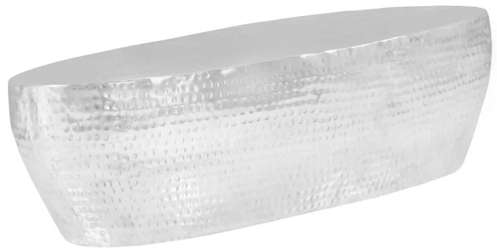 vidaXL Τραπεζάκι Σαλονιού Hammered Ασημί 100x50x28 εκ. από Αλουμίνιο