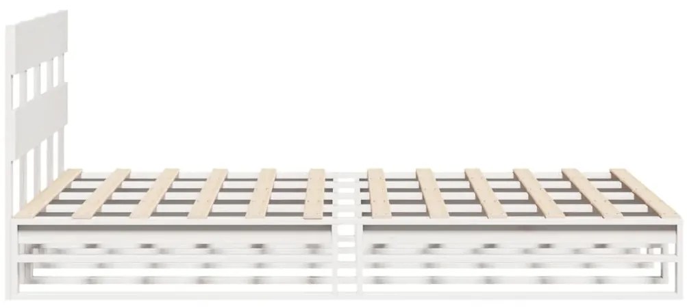 vidaXL Σκελετός Κρεβ. Χωρίς Στρώμα Λευκό 150x200 εκ Μασίφ Πεύκο