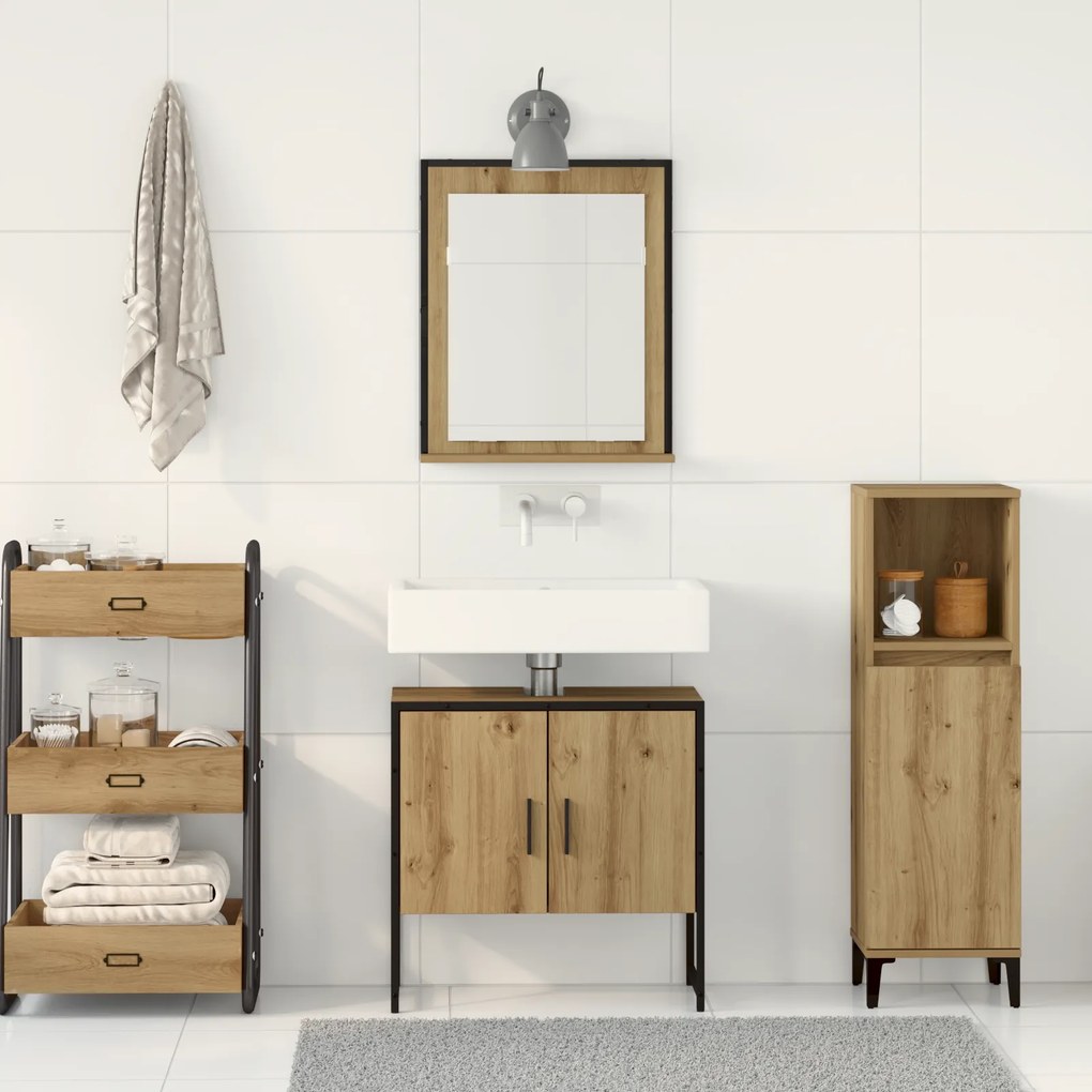 vidaXL Σετ Ντουλάπας Μπάνιου 2 Τεμαχίων Artisan Oak από Επεξεργασμένο Ξύλο