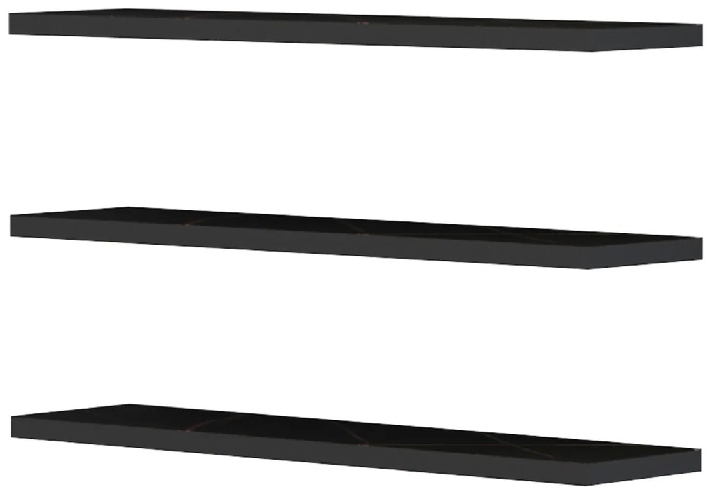 ΣΕΤ 3 ΡΑΦΙΑ ΤΟΙΧΟΥ CASSIUS HM8966.13 ΜΕΛΑΜΙΝΗ ΣΕ ΜΑΥΡΟ ΜΑΡΜΑΡΟ 60x14,5 εκ