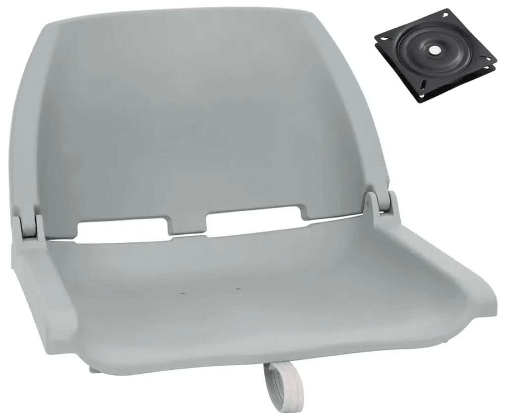 vidaXL Κάθισμα Σκάφους Σετ 2 τεμ. Γκρι Αναδιπλούμενο