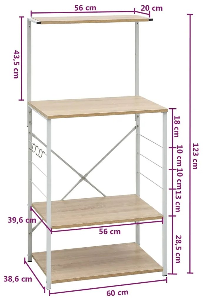 ΡΑΦΙΕΡΑ ΚΟΥΖΙΝΑΣ ΛΕΥΚΗ/ΧΡΩΜΑ ΔΡΥΟΣ 60X39,6X123 ΕΚ. ΜΟΡΙΟΣΑΝΙΔΑ 288241