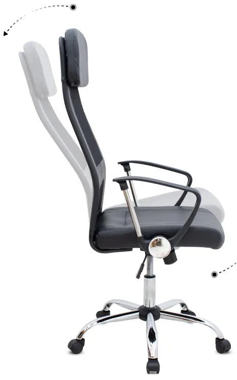 Καρέκλα γραφείου Ovis Megapap με τεχνόδερμα και ύφασμα Mesh χρώμα μαύρο 63x63x119/129εκ.